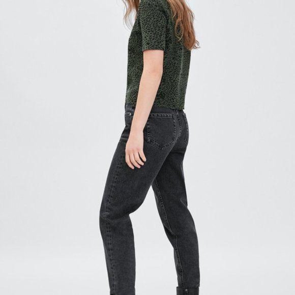 Zara Short Sleeve Top Green Leopard Print Small - Picture 3 of 8